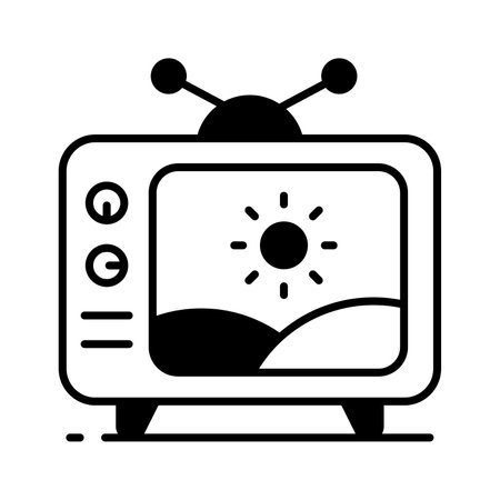 An amazing icon of retro television in modern style, vintage television icon designのイラスト素材