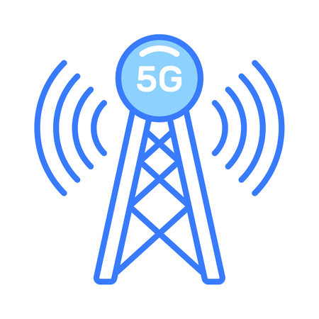 5G signal tower vector design in modern style, easy to use iconのイラスト素材