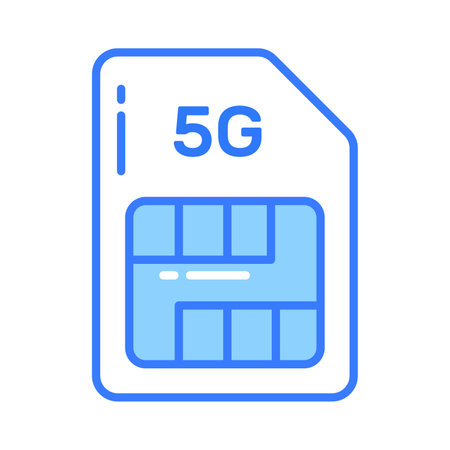 5G technology sim card vector design in modern style, easy to use iconのイラスト素材