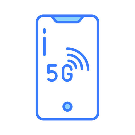 An icon of smartphone with 5G network technology in trendy style, ready to use vectorのイラスト素材