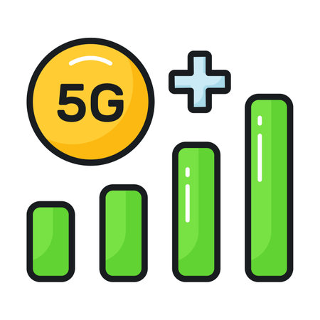 Beautifully designed vector of 5G technology signals in trendy style, premium iconのイラスト素材