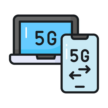 Beautifully designed 5G network icon in trendy style, 5G technology vectorのイラスト素材