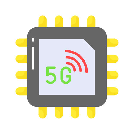 Check this beautifully designed 5G chip icon in Modern Style, 5G technology vectorのイラスト素材
