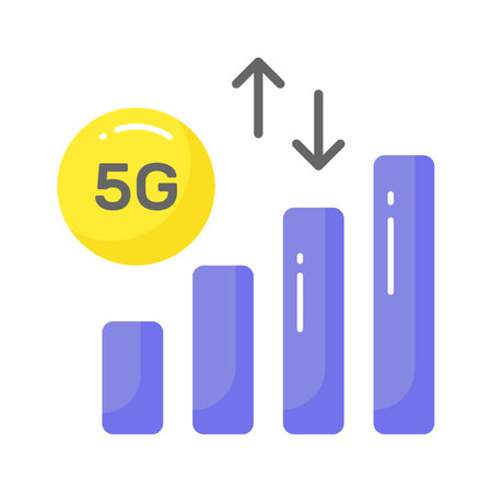 Beautifully designed vector of 5G technology signals in trendy style, premium iconのイラスト素材