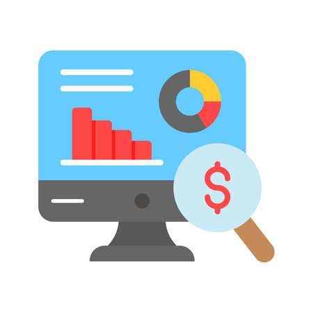 An amazing icon of financial audit in modern style isolated on white backgroundのイラスト素材
