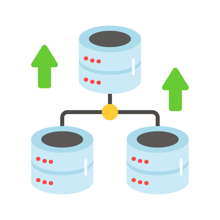 An icon design of database network in trendy style, easy to us iconのイラスト素材