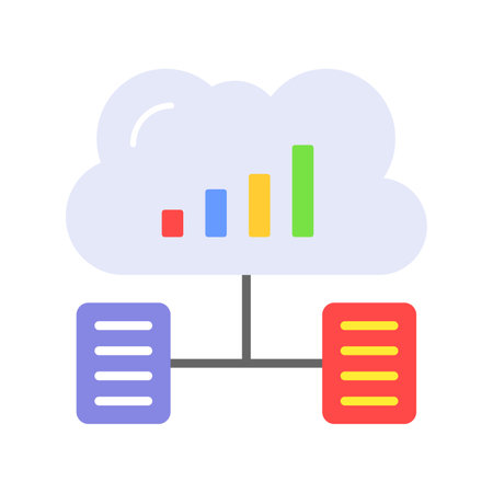 Have a look at beautifully designed vector of cloud analytics in trendy styleのイラスト素材