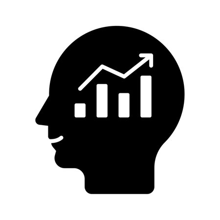 Bara chart inside human mind showing vector of mental growth in modern styleのイラスト素材