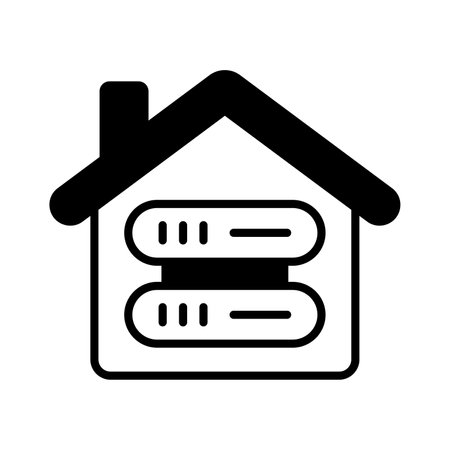 Data server inside home showing concept of home server in modern styleのイラスト素材