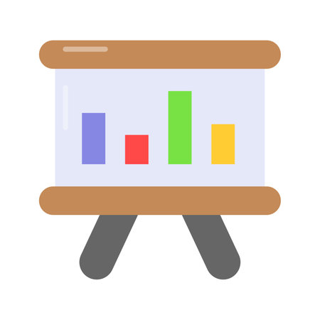 A well crafted icon of presentation board in editable style, business analysis vectorのイラスト素材