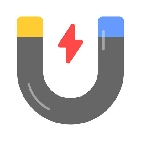 Physics magnet icon in flat style, scalable vector of attractionのイラスト素材