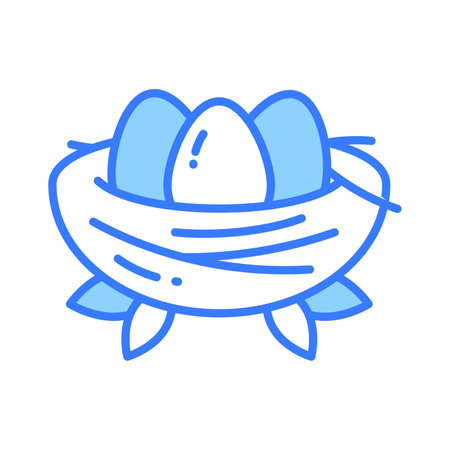 Birds nest vector design in editable style, isolated on white backgroundのイラスト素材