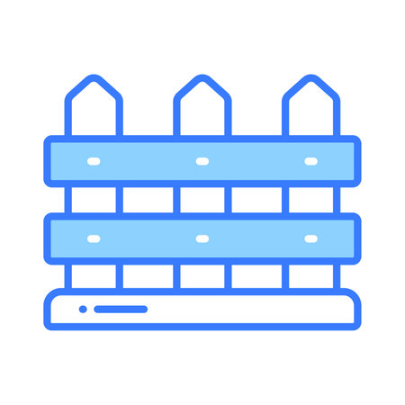 Get hold this amazing icon of fence in editable style, wooden buriedのイラスト素材