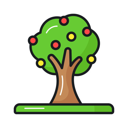 An amazing vector of fruit tree in editable style, fresh fruit tree iconのイラスト素材