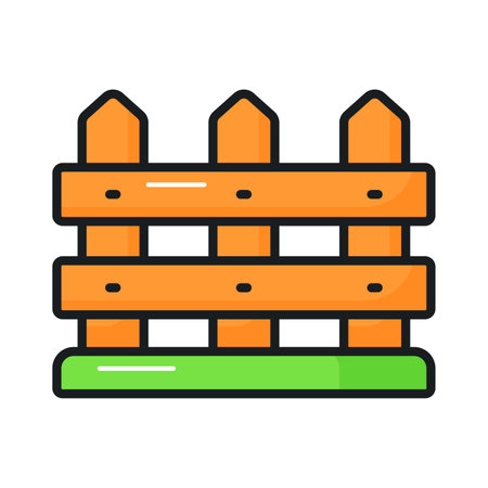 Get hold this amazing icon of fence in editable style, wooden buriedのイラスト素材