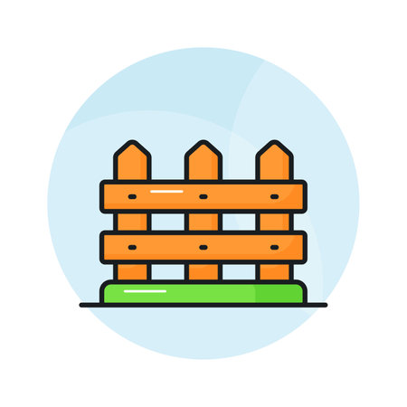 Get hold this amazing icon of fence in editable style, wooden buriedのイラスト素材