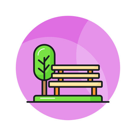 Carefully crafted vector of park bench in modern style, easy to use and downloadのイラスト素材