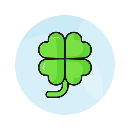 A four petals flower, sign of luck, clover flat icon, premium vector design of game character