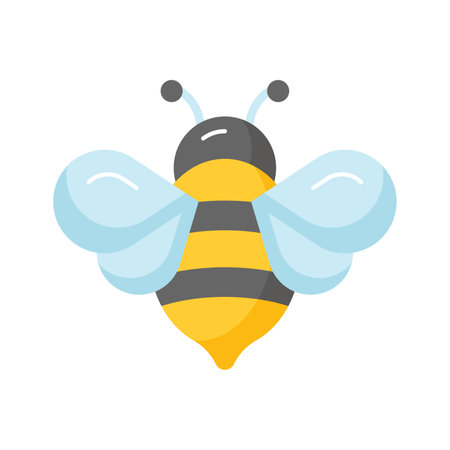 An editable vector of honey bee in modern style, flying insect iconのイラスト素材
