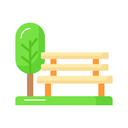 Carefully crafted vector of park bench in modern style, easy to use and downloadのイラスト素材