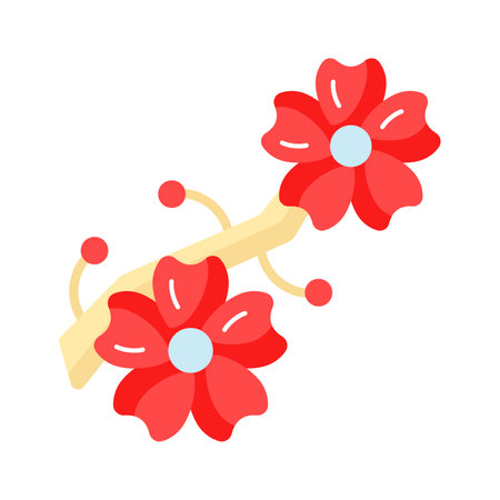 Beautiful flowers of cherry blossom in modern style, well designed icon of flowersのイラスト素材