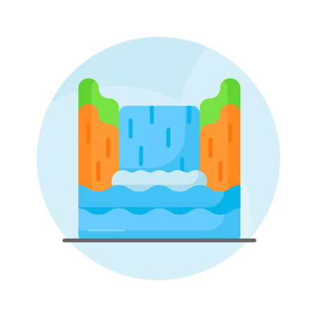 Check this beautifully designed vector of waterfall in editable style,のイラスト素材