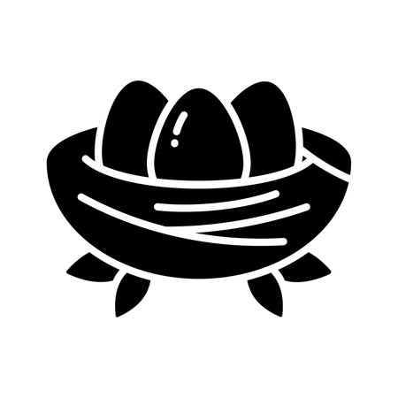 Birds nest vector design in editable style, isolated on white backgroundのイラスト素材