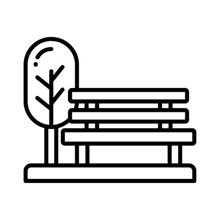 Carefully crafted vector of park bench in modern style, easy to use and downloadのイラスト素材