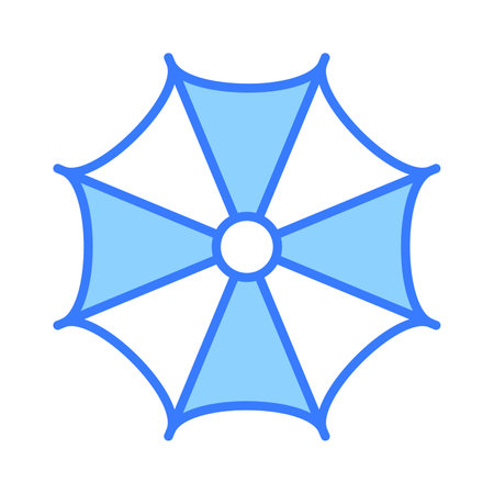 An umbrella icon represents protection from rain or sun, modern vector of sunshadeのイラスト素材