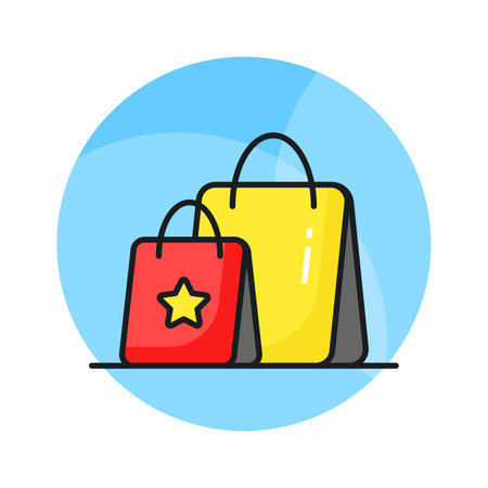 Trendy design of shopping bags for websites and apps,のイラスト素材