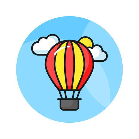 Creatively designed vector of hot air balloon, enjoy the adventure of hot air ballooningのイラスト素材