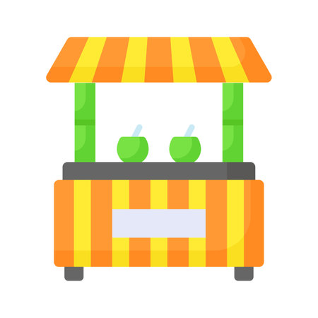 An icon of beach stall editable design, easy to use and downloadのイラスト素材