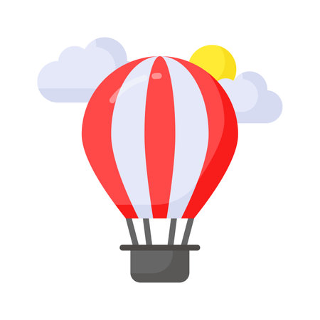 Creatively designed vector of hot air balloon, enjoy the adventure of hot air ballooningのイラスト素材