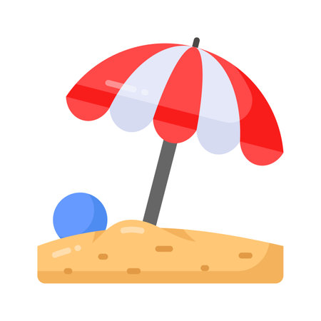 Carefully crafted vector of beach umbrella, icon of beachのイラスト素材