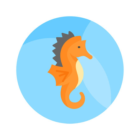 Customizable vector of seahorse in trendy style, Hippocampus marine fish iconのイラスト素材