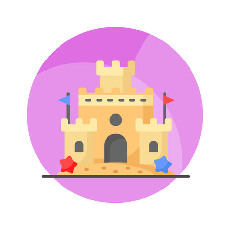 Get your hands on this carefully designed vector of sand castle in modern styleのイラスト素材