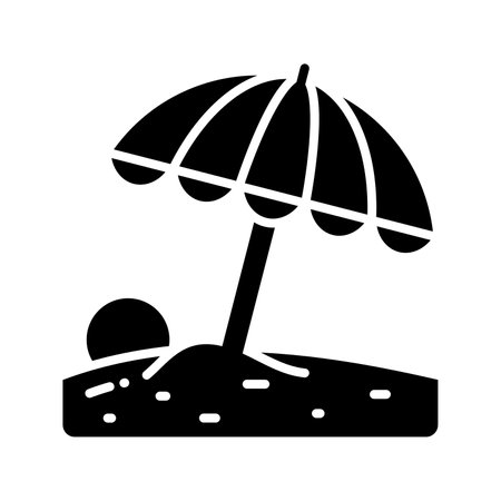 Carefully crafted vector of beach umbrella, icon of beachのイラスト素材