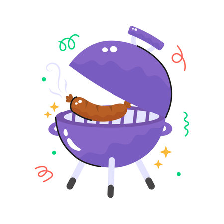 An amazing Bbq grill vector design in modern style, easy to use iconのイラスト素材