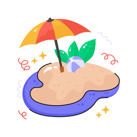 Carefully crafted vector of beach umbrella, icon of beachのイラスト素材