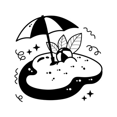 Carefully crafted vector of beach umbrella, icon of beachのイラスト素材