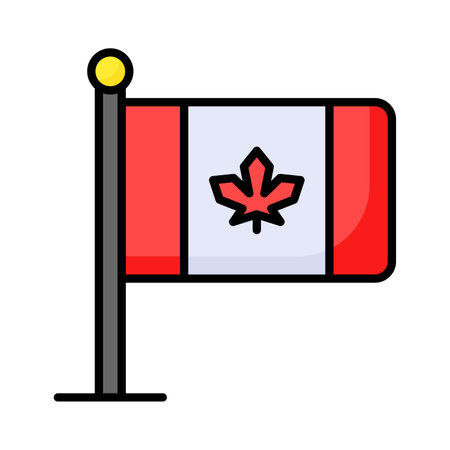 Grab this beautifully designed icon of canadian flag in trendy styleのイラスト素材