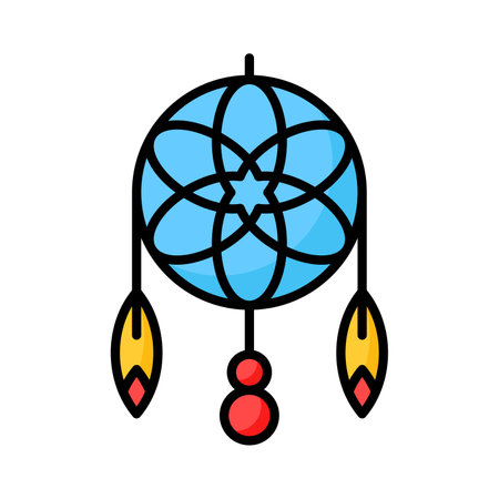 Handcrafted vector of willow hoop, trendy design icon of dreamcatcherのイラスト素材