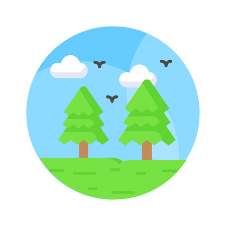 Beautifully designed icon of pine tree, isolated on white backgroundのイラスト素材