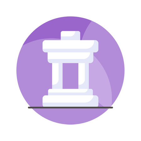 Grab this icon of inukshuk in trendy style, isolated on white backgroundのイラスト素材