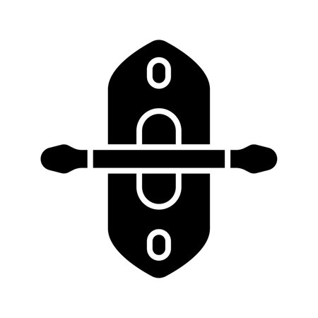 Boat with paddle denoting concept icon of kayak in modern style, ready to use vectorのイラスト素材