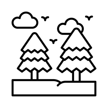 Beautifully designed icon of pine tree, isolated on white backgroundのイラスト素材