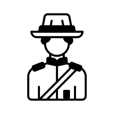 Canadian mounted police officer vector design in trendy style, ready to use and download iconのイラスト素材