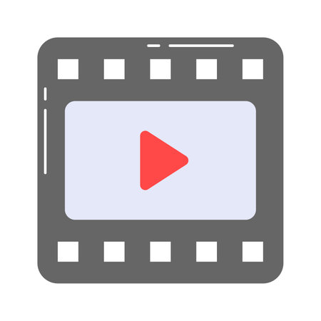 Checkout this colorful icon of video reel, multimedia concept vectorのイラスト素材