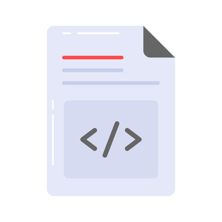 Coding on sheet showing vector of coding in modern styleのイラスト素材