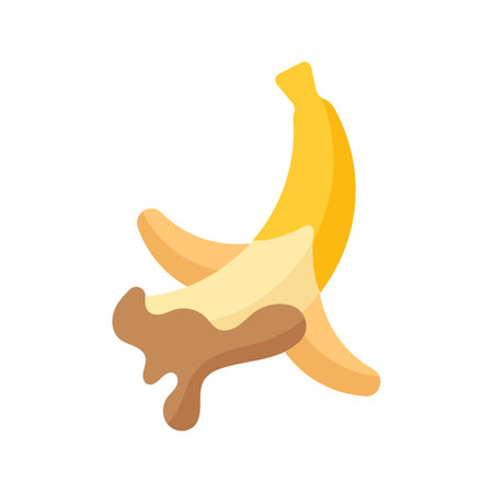 An amazing chocolate dipped banana vector design, modern flat styleのイラスト素材